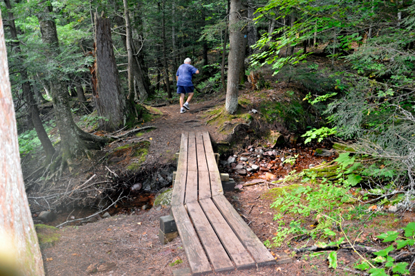 Lee Duquette hiking to Greenstone Falls